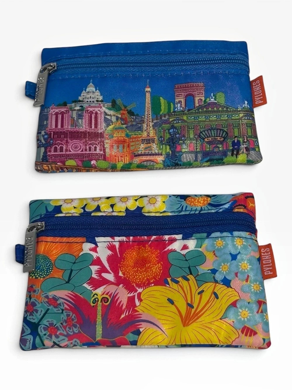Vera Bradley Floral Cosmetic Pouch Set in Blue & Multicolor Like New